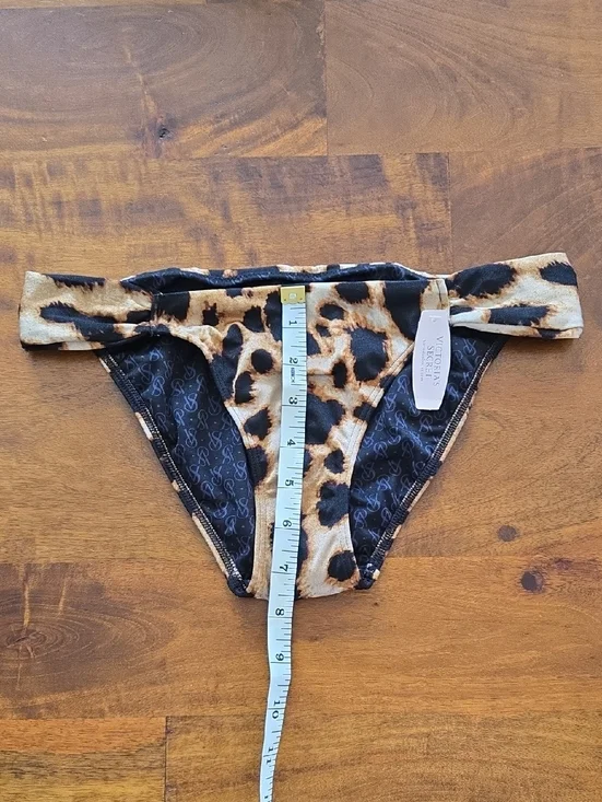 NWT Victoria's Secret Black And Brown Leopard Print Bikini Bottom Size Small - Picture 7 of 8